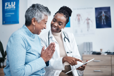 woman with doctor